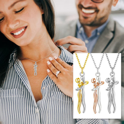 Colar Abraço - Prata e Ouro